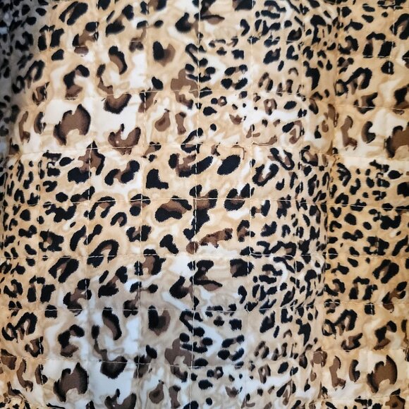 90s Deadstock Koret Womens Reversible Quilted Jacket Leopard Gold Size 16 - Picture 9 of 12